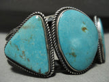 Opulent Vintage Navajo Kirk Smith (d.) Turquoise Native American Jewelry Silver Bracelet-Nativo Arts