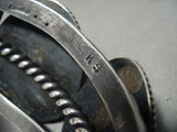 Opulent Vintage Navajo Kirk Smith (d.) Turquoise Native American Jewelry Silver Bracelet-Nativo Arts