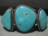 Opulent Vintage Navajo Kirk Smith (d.) Turquoise Native American Jewelry Silver Bracelet-Nativo Arts