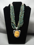Opulent Vintage Navajo Native American Jewelry jewelry Royston Turquoise Shell Necklace Old-Nativo Arts