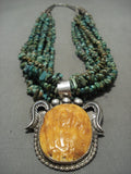 Opulent Vintage Navajo Native American Jewelry jewelry Royston Turquoise Shell Necklace Old-Nativo Arts