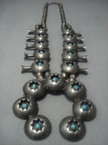 Opulent Vintage Navajo Native American Jewelry jewelry Turquoise Sterling Silver Squash Blossom Necklace-Nativo Arts