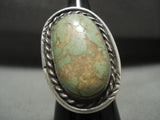 Opulent Vintage Navajo 'Natural Royston Turquoise' Native American Jewelry Silver Ring Old-Nativo Arts