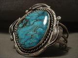 Opulent Vintage Navajo 'Old Morenci Turquoise' Native American Jewelry Silver Bracelet-Nativo Arts