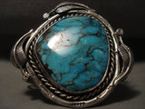 Opulent Vintage Navajo 'Old Morenci Turquoise' Native American Jewelry Silver Bracelet-Nativo Arts
