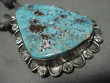 Opulent Vintage Navajo Red Mountain Turquoise Native American Jewelry Silver Tube Necklace Old-Nativo Arts
