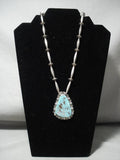 Opulent Vintage Navajo Red Mountain Turquoise Native American Jewelry Silver Tube Necklace Old-Nativo Arts