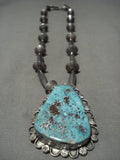 Opulent Vintage Navajo Red Mountain Turquoise Native American Jewelry Silver Tube Necklace Old-Nativo Arts