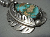 Opulent Vintage Navajo Royston Turquoise Native American Jewelry Silver Necklace-Nativo Arts
