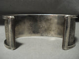 Opulent Vintage Navajo Turquoise Inlay Native American Jewelry Silver Bracelet- Heavy!-Nativo Arts