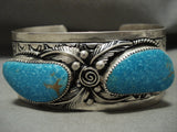 Opulent Vintage Navajo Turquoise Native American Jewelry Silver Bracelet Old Pawn-Nativo Arts