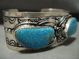 Opulent Vintage Navajo Turquoise Native American Jewelry Silver Bracelet Old Pawn-Nativo Arts