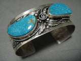 Opulent Vintage Navajo Turquoise Native American Jewelry Silver Bracelet Old Pawn-Nativo Arts