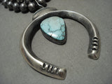 Opulent Vintage Navajo Turquoise Native American Jewelry Silver Mercury Dime Squash Blossom Necklace-Nativo Arts