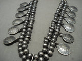 Opulent Vintage Navajo Turquoise Native American Jewelry Silver Mercury Dime Squash Blossom Necklace-Nativo Arts
