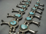 Opulent Vintage Navajo Turquoise Sterling Native American Jewelry Silver Squash Blossom Necklace Old-Nativo Arts