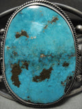 Opulent Vintage Navajo Vivd Turquoise Native American Jewelry Silver Bracelet Old-Nativo Arts