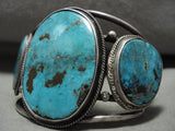 Opulent Vintage Navajo Vivd Turquoise Native American Jewelry Silver Bracelet Old-Nativo Arts