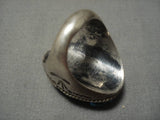 Opulent Vintage Zuni Native American Navajo Turquoise Frog Fetish Sterling Silver Ring Old-Nativo Arts