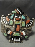 Opulent Vintage Zuni Royston Turquoise Knifewing Native American Jewelry Silver Bracelet-Nativo Arts