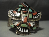 Opulent Vintage Zuni Royston Turquoise Knifewing Native American Jewelry Silver Bracelet-Nativo Arts
