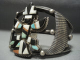 Opulent Vintage Zuni Turquoise Sterling Native American Jewelry Silver Knifewing Bracelet Old Pawn-Nativo Arts