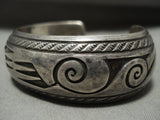 Outstanding Vintage Navajo 'Ocean Wave' Native American Jewelry Silver Bracelet Old-Nativo Arts