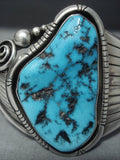 Outstanding Vintage Navajo Old Morenci Turquoise Sterling Native American Jewelry Silver Cuff Bracelet-Nativo Arts