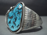 Outstanding Vintage Navajo Old Morenci Turquoise Sterling Native American Jewelry Silver Cuff Bracelet-Nativo Arts