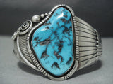 Outstanding Vintage Navajo Old Morenci Turquoise Sterling Native American Jewelry Silver Cuff Bracelet-Nativo Arts