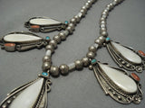 Outstanding Vintage Navajo Turquoise Sterling Native American Jewelry Silver Necklace Old Pawn-Nativo Arts