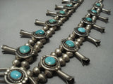 Over 200 Grams! Vintage Navajo Squash Blossom Sterling Native American Jewelry Silver Turquoise Necklace-Nativo Arts