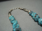 Over 60 Nuggets Vintage Navajo Native American Jewelry jewelry Turquoise Sterling Silver Necklace Old-Nativo Arts