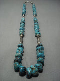 Over 60 Nuggets Vintage Navajo Native American Jewelry jewelry Turquoise Sterling Silver Necklace Old-Nativo Arts