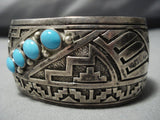 Plethora Of Pueblos Vintage Native American Jewelry Navajo Sky Blue Turquoise Sterling Silver Bracelet-Nativo Arts