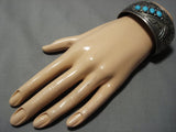 Plethora Of Pueblos Vintage Native American Jewelry Navajo Sky Blue Turquoise Sterling Silver Bracelet-Nativo Arts