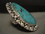 Possibly The Biggest Navajo Ben Begaye Turquoise Native American Jewelry Silver Shell Ring- 45 Grams!!-Nativo Arts