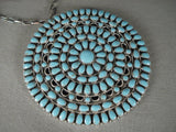 Powerful Huge Vintage Navajo 'Sea Of Turquoise' Native American Jewelry Silver Necklace Old-Nativo Arts