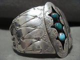Powerful Vintage Navajo 'Duel Native American Jewelry Silver Sheild' Turquoise Snake Eye Native American Jewelry Silver Bracelet-Nativo Arts