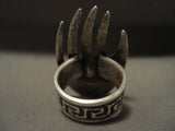 Powerful Vintage Navajo 'Hand Bisbee Turquoise' Native American Jewelry Silver Ring-Nativo Arts