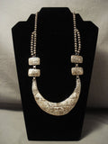 Prestigous Vintage Navajo Gold And Sterling Native American Jewelry Silver Hand Wrought Necklace-Nativo Arts