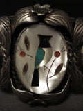 Private layaway Hvy Vintage Navajo Wide Bird Vintage Zuni/ Navajo Native American Jewelry Silver Bracelet-Nativo Arts