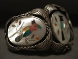 Private layaway Hvy Vintage Navajo Wide Bird Vintage Zuni/ Navajo Native American Jewelry Silver Bracelet-Nativo Arts