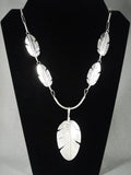 Private layaway- Important Famous Artist Navajo Native American Jewelry Silver Feather Necklace-Nativo Arts