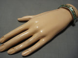 Pueblo Fiesta Vintage Native American Jewelry Navajo Turquoise Sterling Silver Inlay Bracelet Old-Nativo Arts