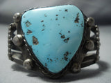 Pure Opulence!! Early 1900's Vintage Navajo Turquoise Sterling Native American Jewelry Silver Bracelet-Nativo Arts