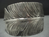 Quality Ben Begaye Sterling Silver Feather Genius Native American Jewelry Navajo Bracelet-Nativo Arts
