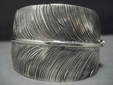 Quality Ben Begaye Sterling Silver Feather Genius Native American Jewelry Navajo Bracelet-Nativo Arts