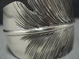 Quality Ben Begaye Sterling Silver Feather Genius Native American Jewelry Navajo Bracelet-Nativo Arts