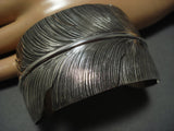 Quality Ben Begaye Sterling Silver Feather Genius Native American Jewelry Navajo Bracelet-Nativo Arts